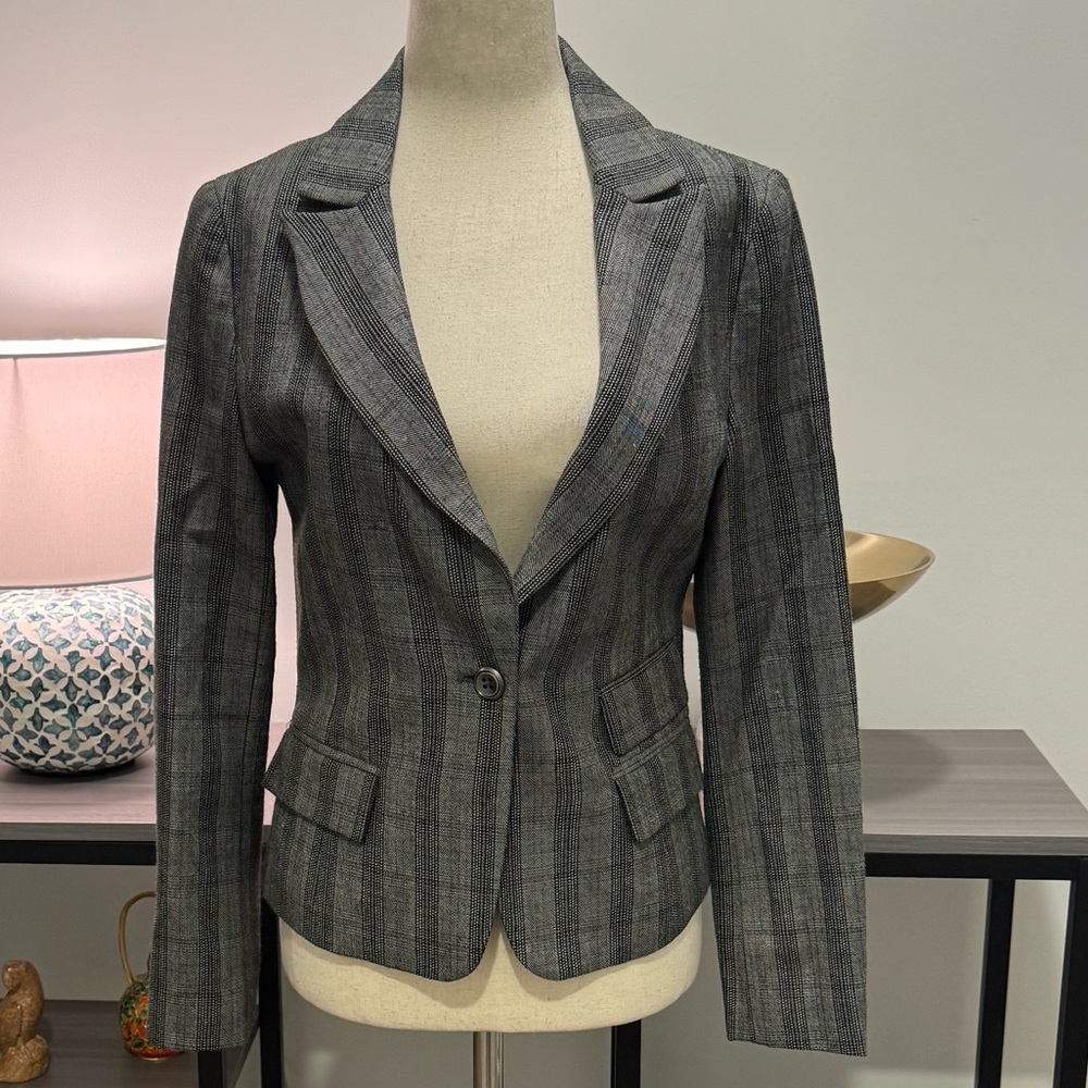 Peacebird Collection Tailored Plaid Wool-Blend Blazer – Size M - Picture 1 of 12